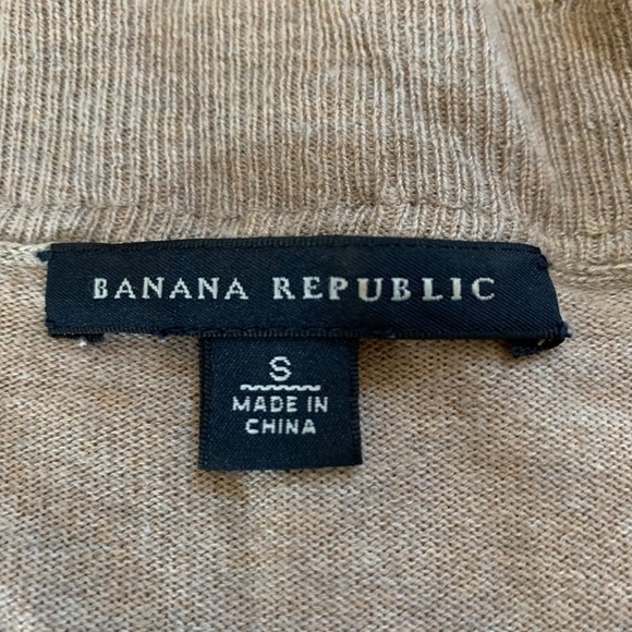 Banana Republic Tan Ruffle Cardigan Size S 10% Silk - Picture 4 of 6